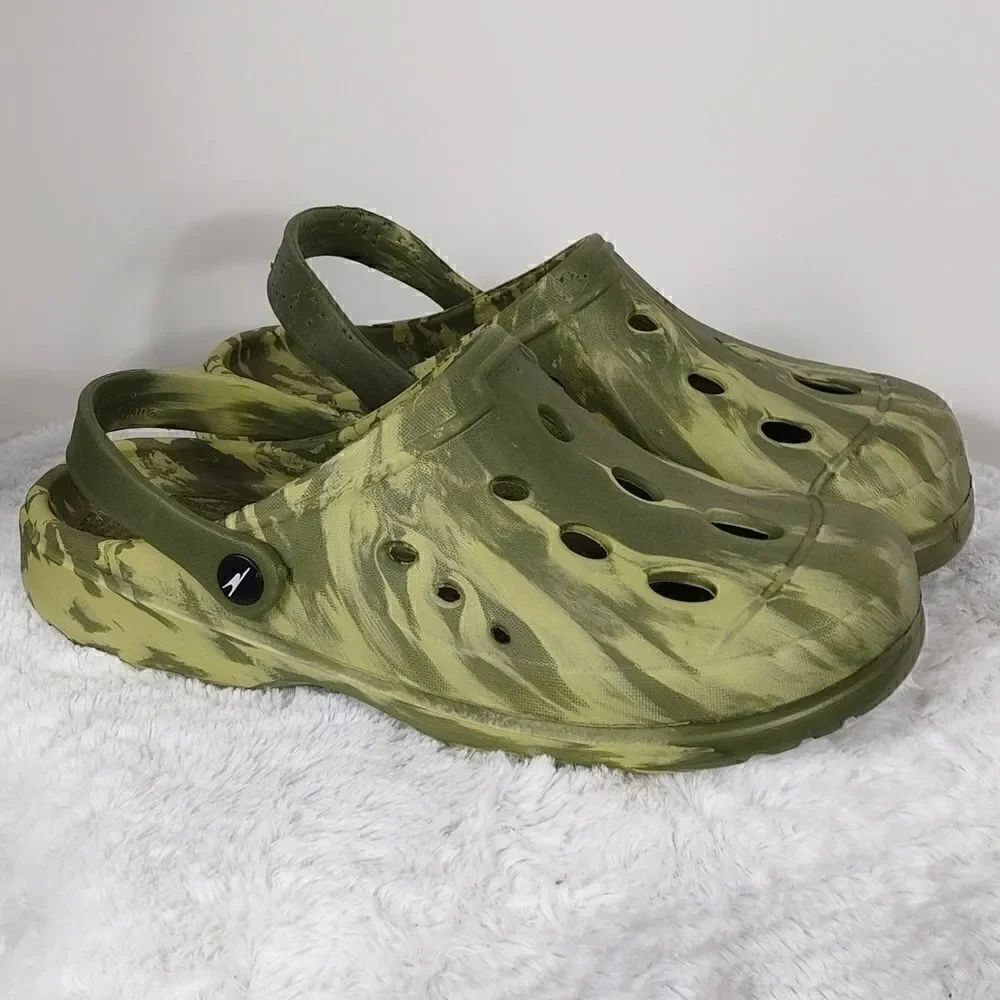 Crane Green Tie Dye Croc-like Shoes
